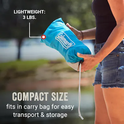 lightweight sky shade weighs 3 pounds and fits in carry bag