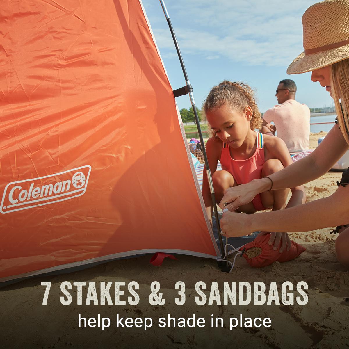 Coleman　BEACHSHADE　CAMPMAP Coleman Skyshade 6.8 ft. x 7.5 ft. Beach Shade Sml Caribb