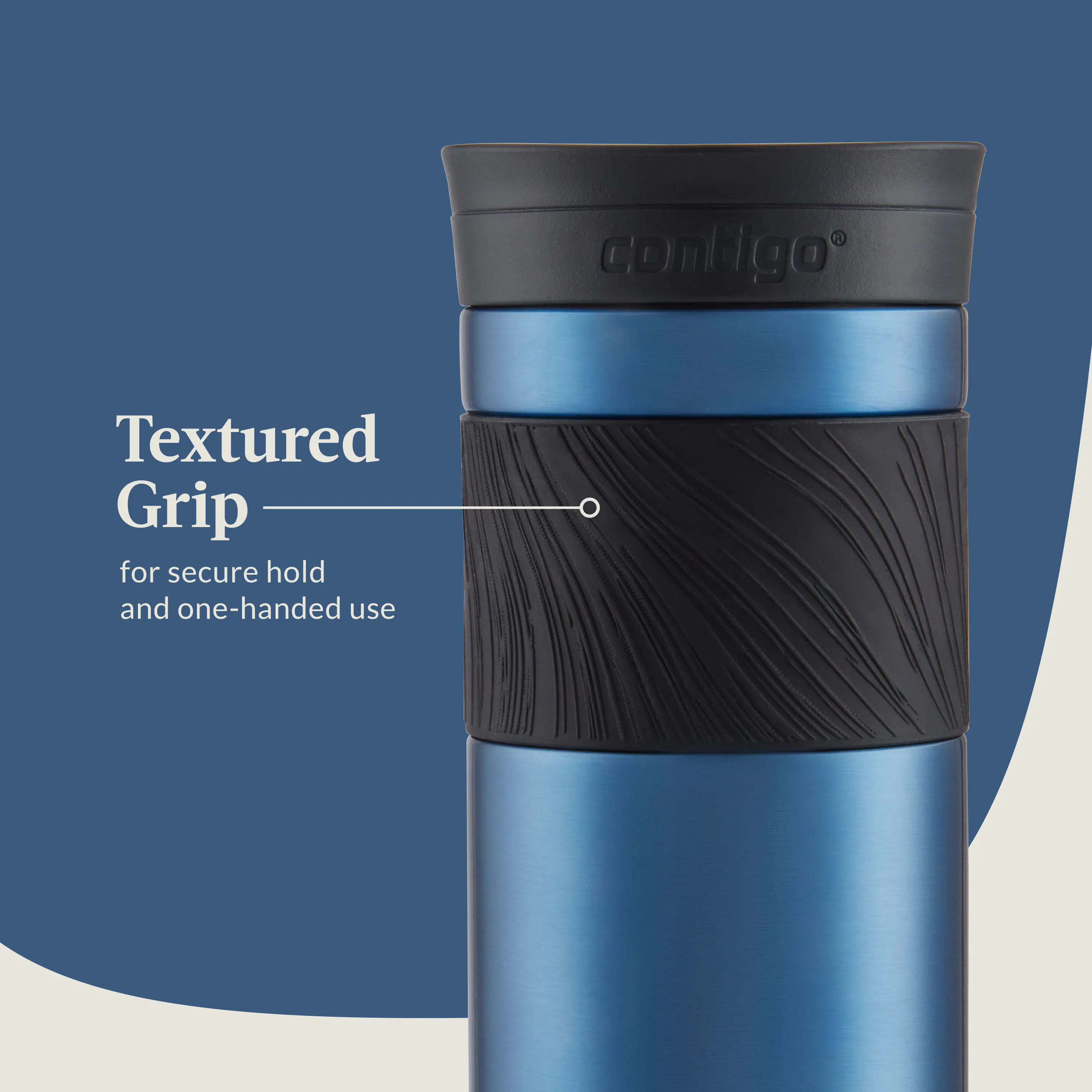 SNAPSEAL Insulated Stainless Steel Travel Mug with Grip, 20 oz