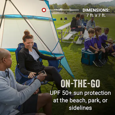 on the go U P F plus sun protection at the beach park or sidelines