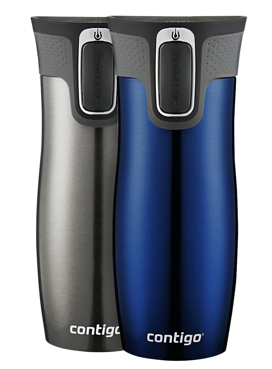 Contigo West Loop 2.0 Stainless Steel Travel Mug with AUTOSEAL Lid, 16oz, 2-Pack