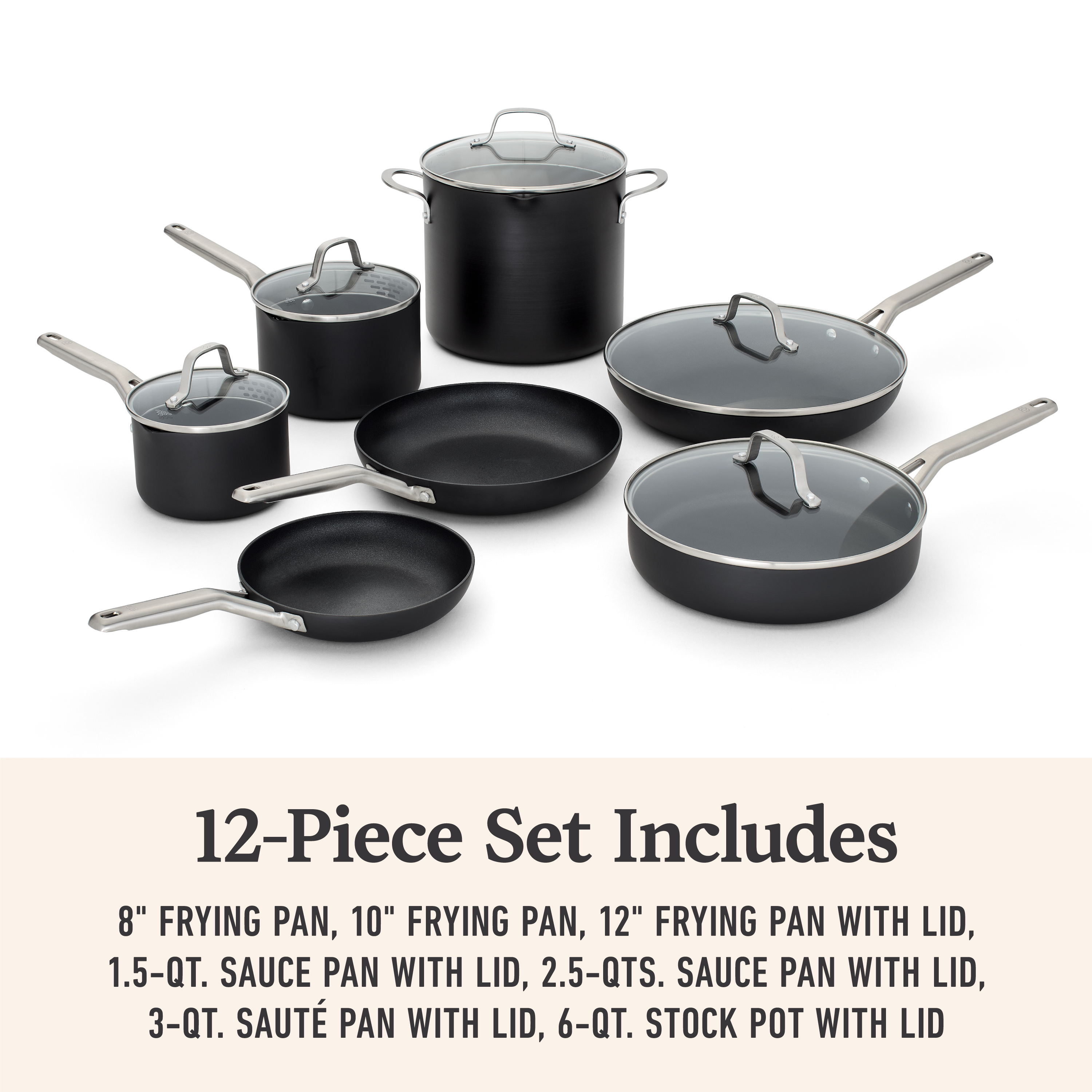 Calphalon Hard-Anodized Nonstick 12-Piece Cookware Set - Thumbnail 3