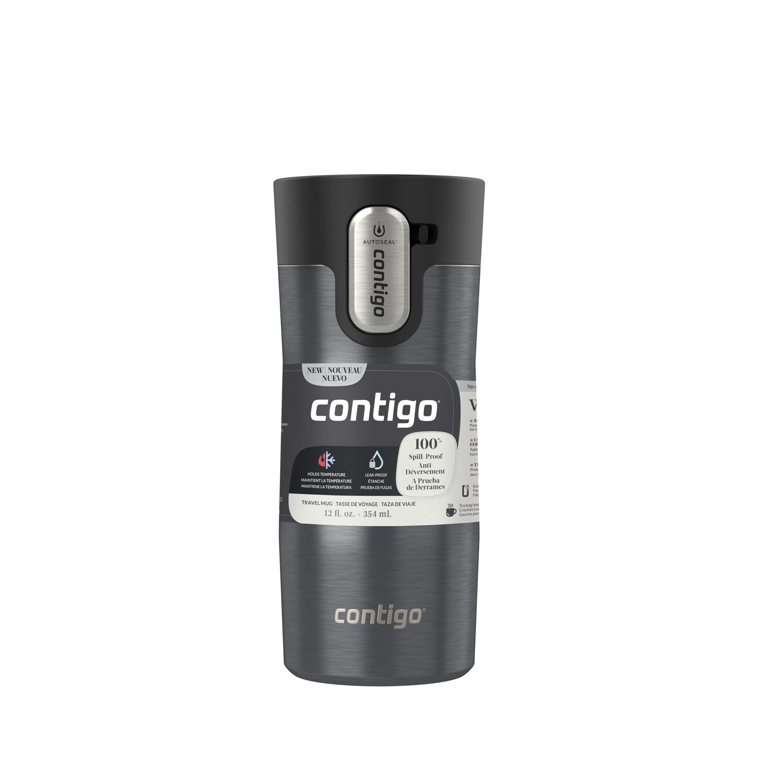 Tasse Voyage Contigo West Loop Mini 300 Ml - Acier Inoxydable - Couleur Lakeside - Autoseal - Neuf